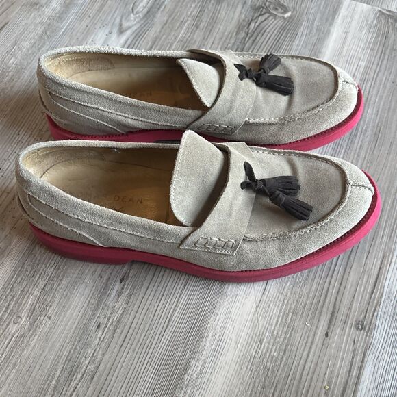 Thomas Dean Made In Italy Vero cuoio Suede Leather Tassel  Gray Loafer, Size 9 main image 6